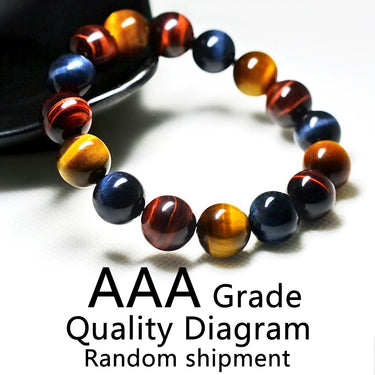 Red Blue Yellow Tiger Eye Bracelet